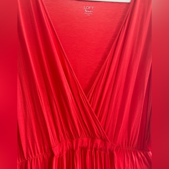 Beautiful LOFT XXL bright red beach style maxi dress - Picture 3 of 7